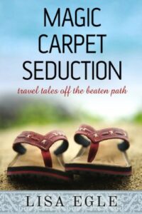 Magic Carpet Seduction book cover; flip flops on the sand